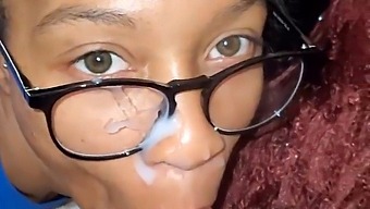 A Black Woman Is Covered In Cum After Receiving A Facial