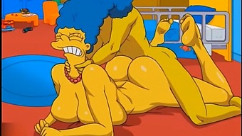 Marge, The Naughty Housewife, Moans With Ecstasy As She Gets Filled With Hot Cum In Her Tight Rear And Squirts In All Directions